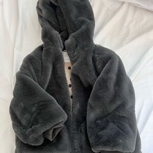 Cozy Kids' Faux Fur Jacket - Gray